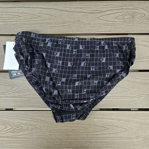 New TYR Durafast  Retro Check Grey Allover Racer Men's Brief SZ 32 New - Picture 2 of 3